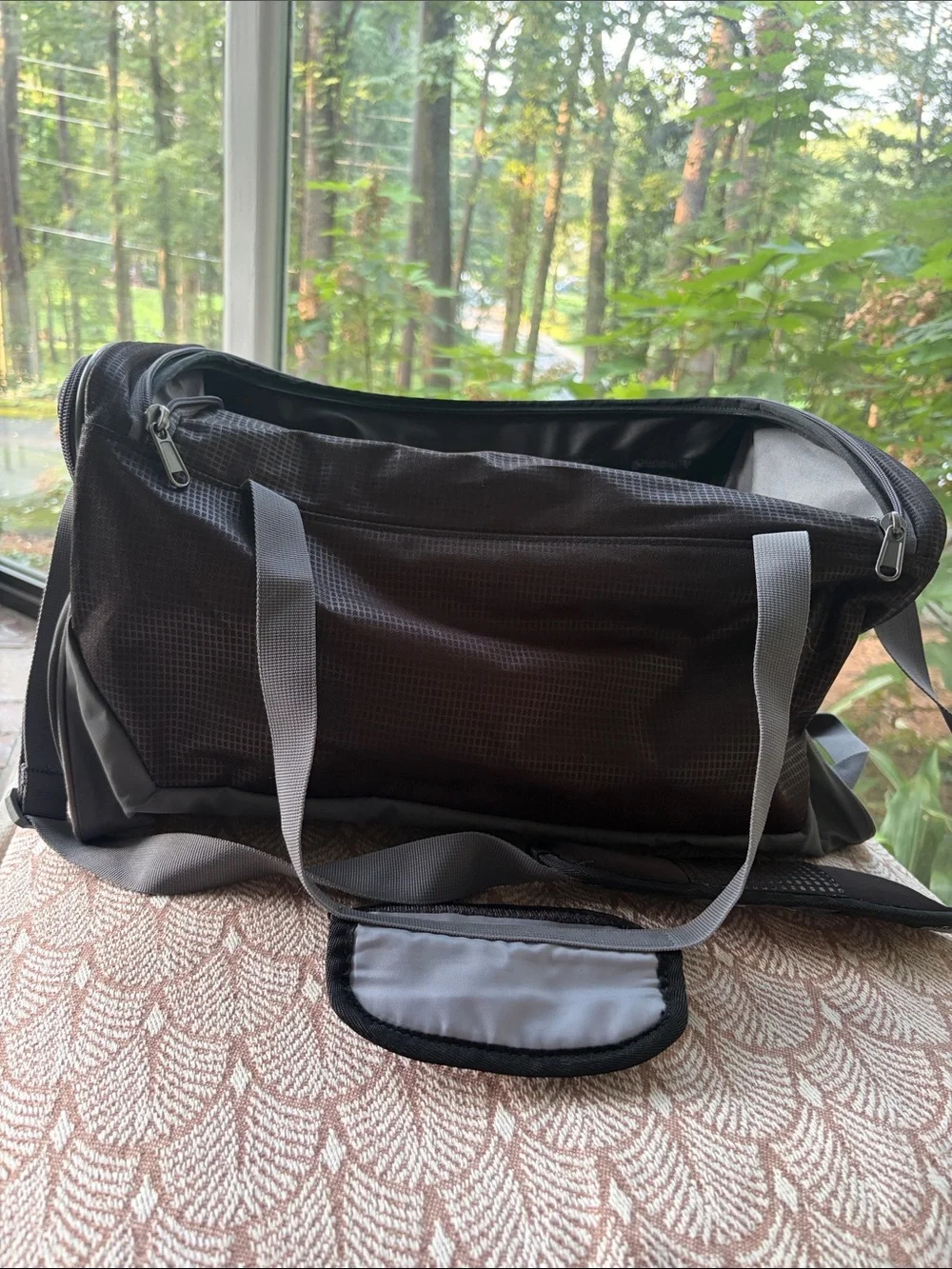 Under Armour Black Duffel Bag with White Logo